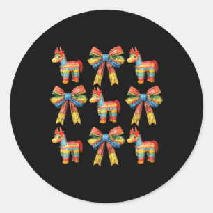 Sticker Rond Fiesta Cinco De Mayo Mexique Coquette Bow U