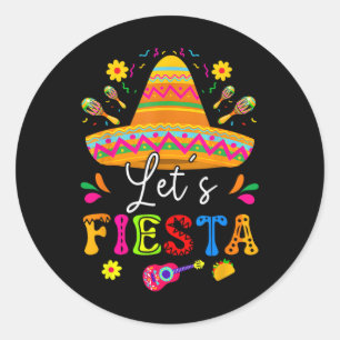 Sticker Rond Fiesta Cinco De Mayo Parti Mexicain Guitare Me