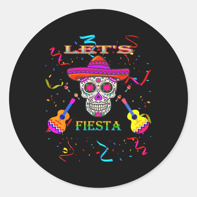 Sticker Rond Fiesta Mexicaine Cinco De Mayo (Devant)