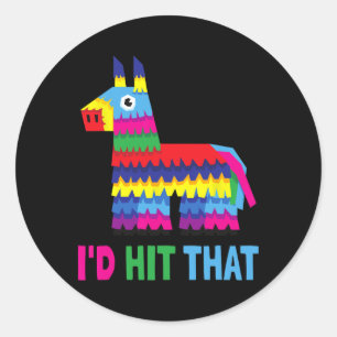 Sticker Rond Fiesta mexicaine Je frappais ce drôle de pinata pa