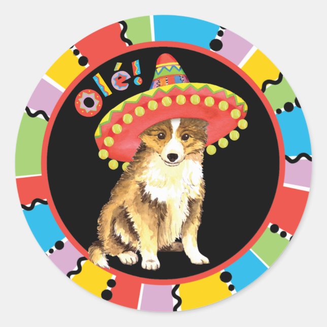 Sticker Rond Fiesta Sheltie (Devant)