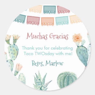 Sticker Rond Fiesta Taco mexicain DEUX-JEUDI Merci TROIS-EST