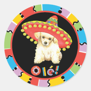 Sticker Rond Fiesta Toy Poodle