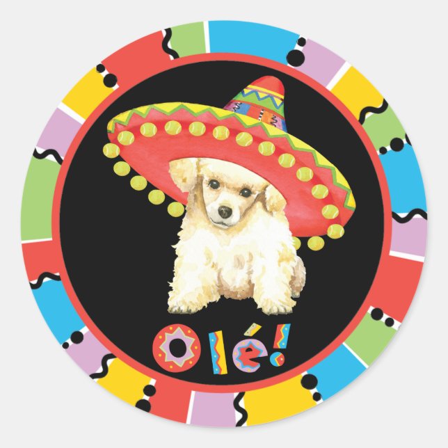 Sticker Rond Fiesta Toy Poodle (Devant)