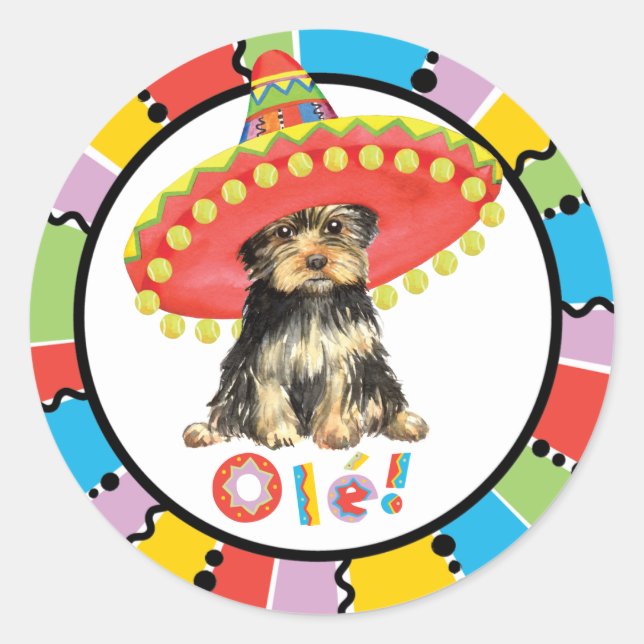 Sticker Rond Fiesta Yorkie (Devant)