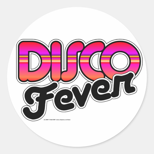 Sticker Rond Fièvre Disco (Devant)