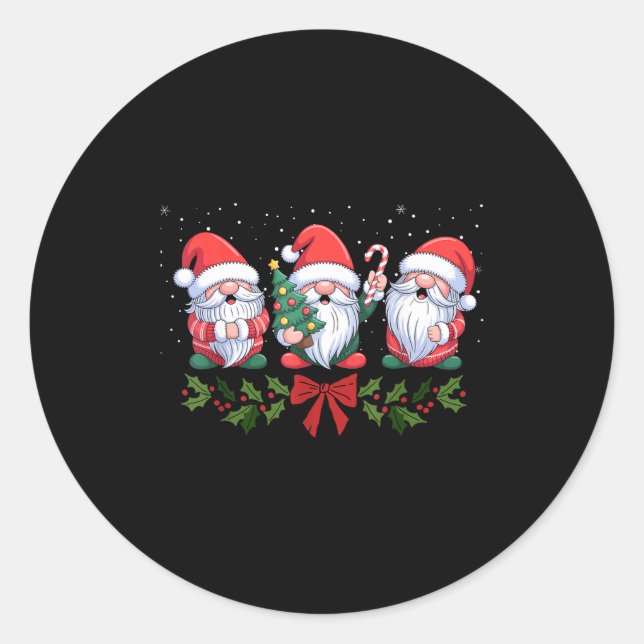 Sticker Rond Fife Life Christmas Gnome Holiday Winter Xmas  (Devant)