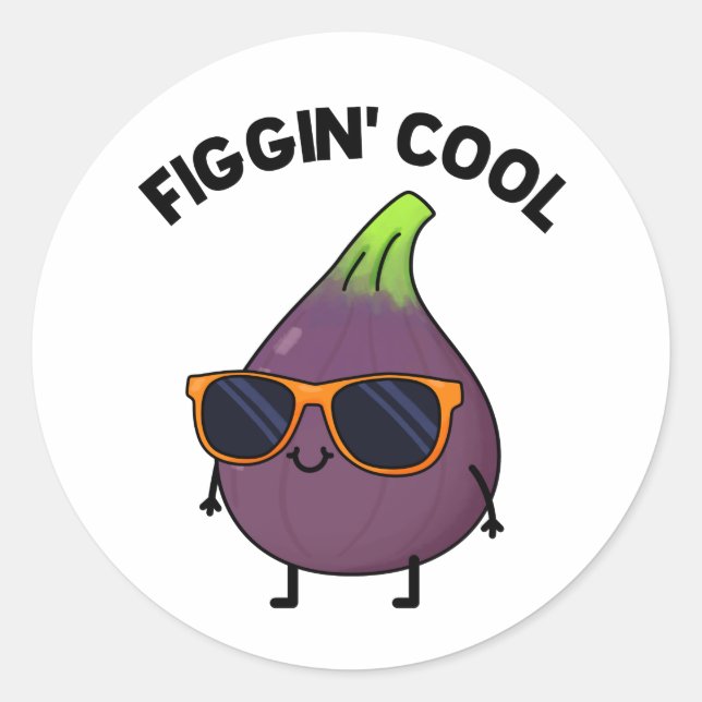 Sticker Rond Figgin Cool Funny Fig Aliment Pun (Devant)