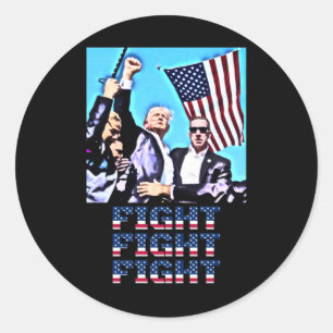 Sticker Rond Fight Fight Rally Fist Pump