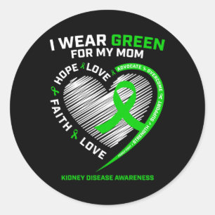 Sticker Rond Fighter Women Hommes Cadeaux Maman Maladie du rein
