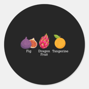 Sticker Rond Figue Fruit du Dragon Mandarine Fruit Subtil Anti