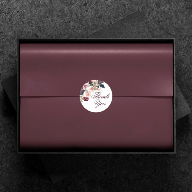 Sticker Rond Figues florissantes | Moody Rustic Fruit Merci Fav (Créateur téléchargé)