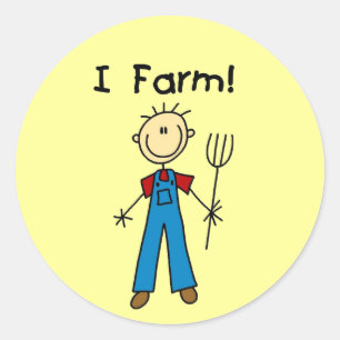 Sticker Rond Figure à bâtons T-shirts et cadeaux d'agriculteurs