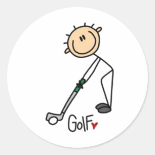 Sticker Rond Figure de bâton de golf
