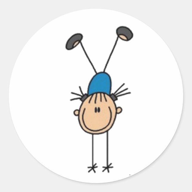 Sticker Rond Figure de bâton de gymnastique (Devant)