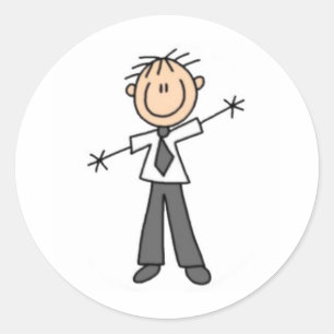 Sticker Rond Figure de bâton papa