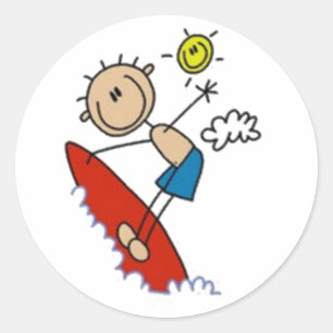 Sticker Rond Figure de l'outil de surf