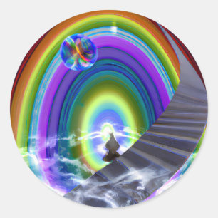 Sticker Rond Figure de mystère au Stargate interdimensionnel