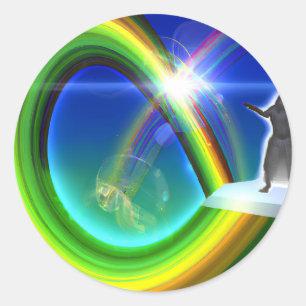 Sticker Rond Figure de mystère au Stargate interdimensionnel