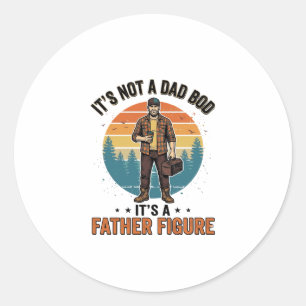 Sticker Rond Figure de père drôle Design de chemise humoristiqu