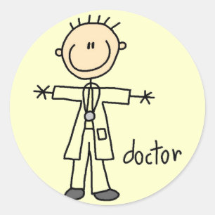 Sticker Rond Figure Docteur Stick