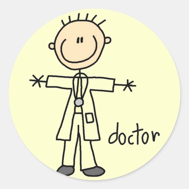 Sticker Rond Figure Docteur Stick (Devant)