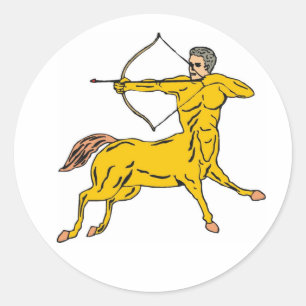 Sticker Rond Figure mythique de la flèche Centaur Bow