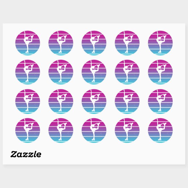 Sticker Rond Figure Patineuse (Feuille)