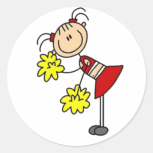 Sticker Rond Figure pom-pom girl