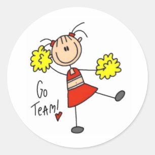 Sticker Rond Figure pom-pom girl