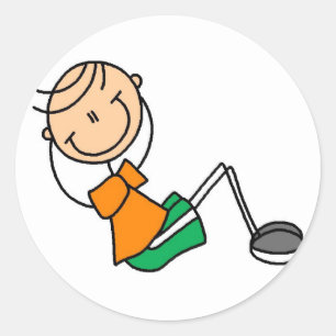 Sticker Rond Figures bâton exerçant T-shirts et Cadeaux