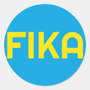 Sticker Rond FIKA Bold Jaune et bleu