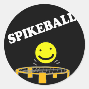 Sticker Rond Filet drôle de Spikeball avec l'art de visage de