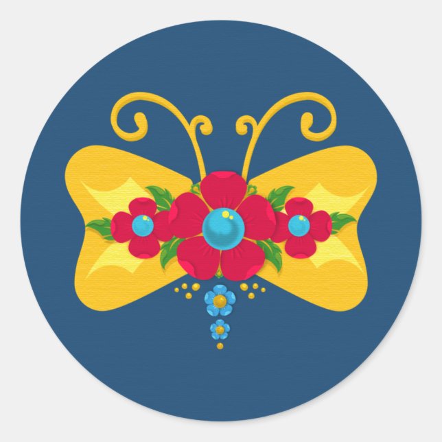 Sticker Rond Fileteado Filete Porteño Buenos Aires Papillon (Devant)