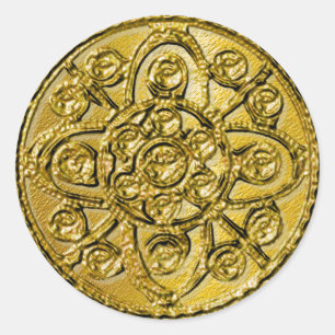 Sticker Rond Filigree or texturé