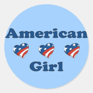 Sticker Rond Fille américaine