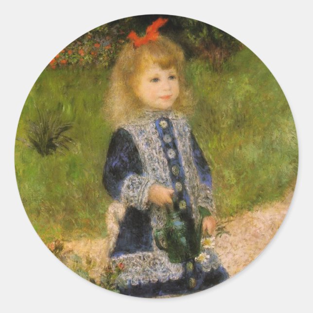 Sticker Rond Fille avec arrosage (Devant)