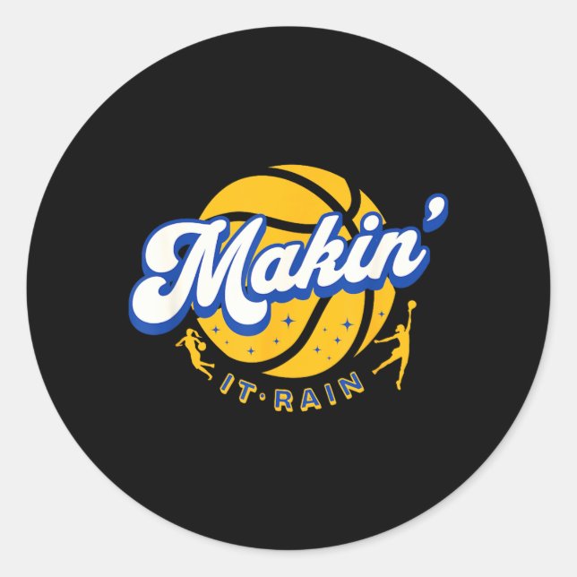 Sticker Rond Fille Bball _ Femme Basball Hooper (Devant)