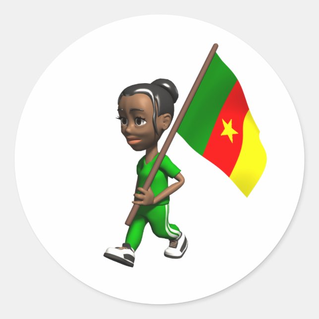Sticker Rond Fille camerounaise (Devant)