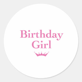 Sticker Rond fille d'anniversaire