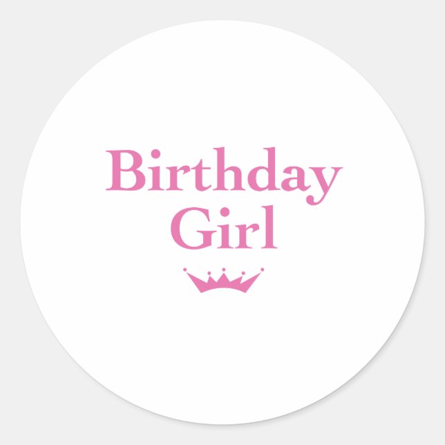 Sticker Rond fille d'anniversaire (Devant)