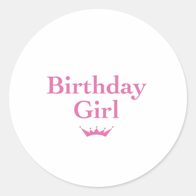 Sticker Rond Fille d'anniversaire (Devant)