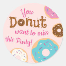 Fille d'anniversaire Donut Party - Envelope Seal