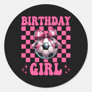 Sticker Rond Fille d'anniversaire Footballeuse Maman Footballeu