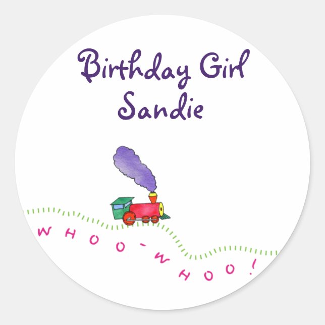 Sticker Rond Fille d'anniversaire (nom de l'enfant) (Devant)