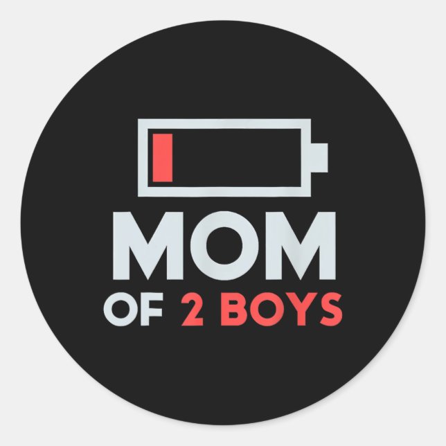 Sticker Rond Fille De 2 Garçons Cadeau De Fils Fils Fête Fête D (Devant)