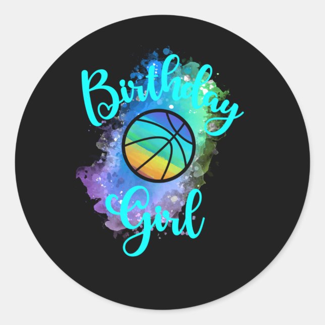 Sticker Rond Fille de basket-ball (Devant)