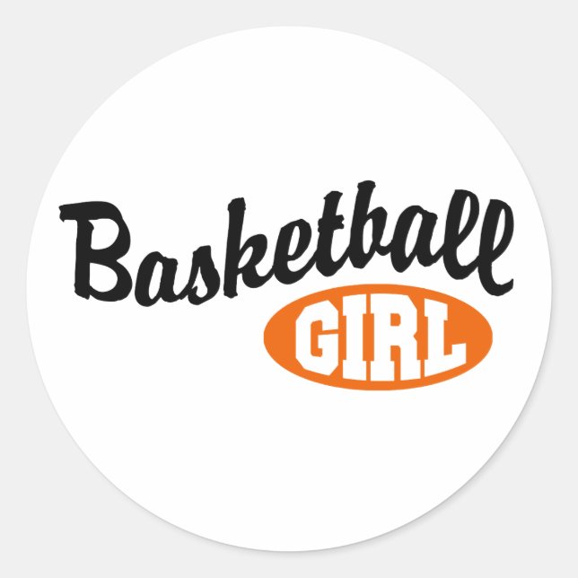 Sticker Rond Fille de basket-ball (Devant)
