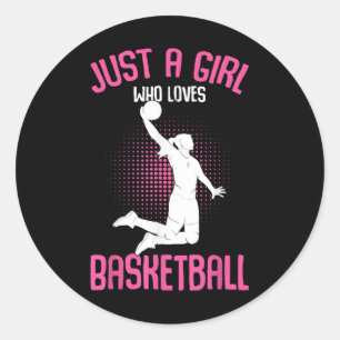 Sticker Rond Fille de basketball Femmes