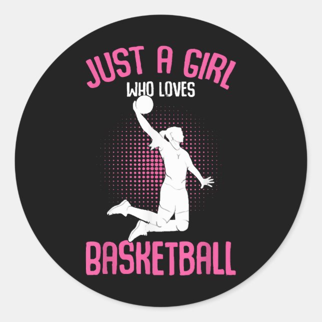 Sticker Rond Fille de basketball Femmes (Devant)